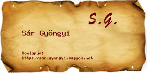 Sár Gyöngyi névjegykártya